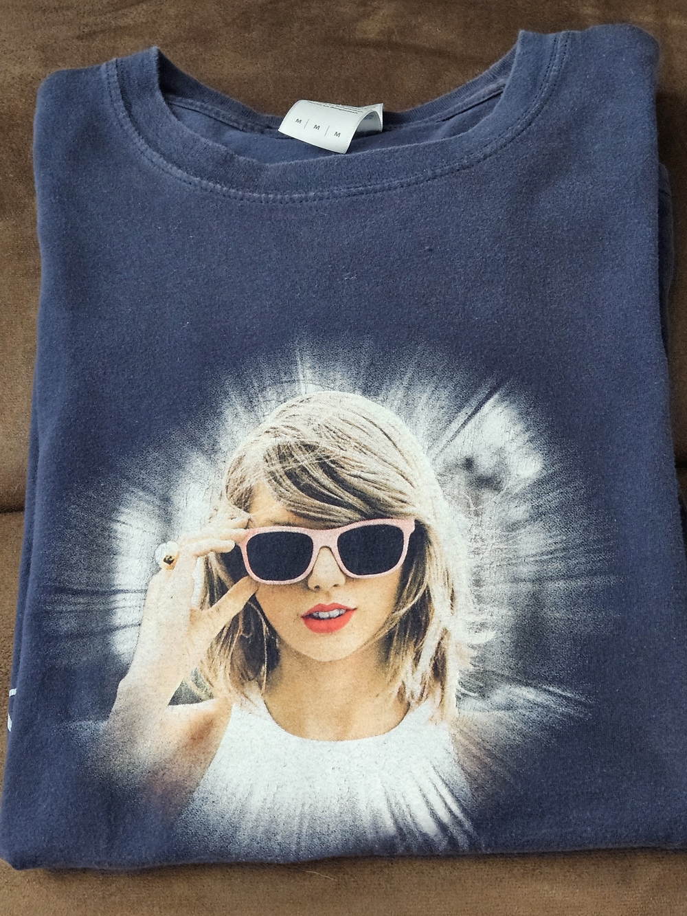 Taylor Swift Navy Short Sleeve Graphic Tee with Portrait